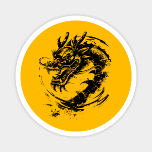 Symbolic zodiac Black Chinese Dragon Magnet